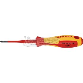   KNIPEX Szigetelt csavarhúzó Phillips vékonyított szár 1000V PH1x80mm 982401SL 98 24 01 SL