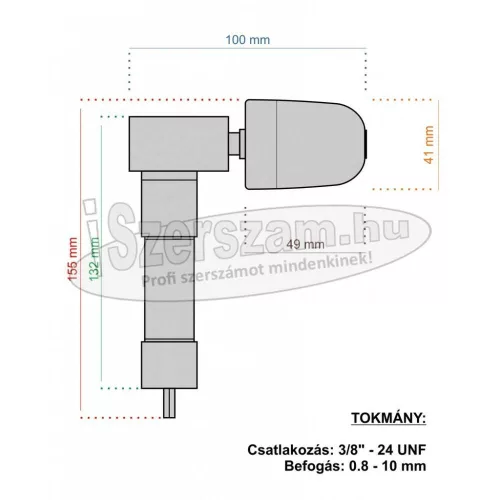 BGS TECHNIC Gyorsbefogó fúrótokmány 90 fokos derékszögű 4847
