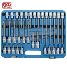   BGS TECHNIC Rátűzőkulcs crowa+bit készlet Torx készlet 1/2" T20-T70 32 részes 5182