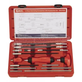   GENIUS TOOLS Csavarhúzó bit hajtó 15 részes készlet imbusz+racsnis hajtó GA-015A