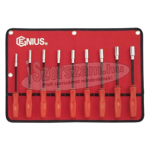 GENIUS TOOLS Csavarhúzó készlet 6 lap 6-14mm 9 részes hosszú NM-009MD