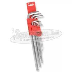   GENIUS TOOLS Imbuszkulcs készlet 1,5-10mm 9 részes hosszú gömbvégű S2 HK-09MBS