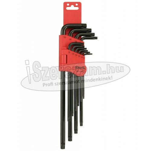 GENIUS TOOLS Torxkulcs "L" alakú készlet T9-T50 lyukas torx, hosszú 10 részes SK-010T