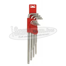   GENIUS TOOLS Torxkulcs "L" alakú készlet T9-T50 lyukas torx, hosszú 10 részes SK-010TS