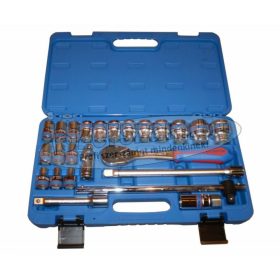   KING TONY Dugókulcs készlet 1/2" 24 részes 8-32mm, 6 lapú készlet 4528MRST