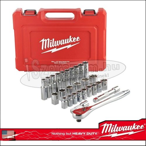 MILWAUKEE Dugókulcs készlet 1/2" 10-24mm hatlapú 28 részes 4932471864