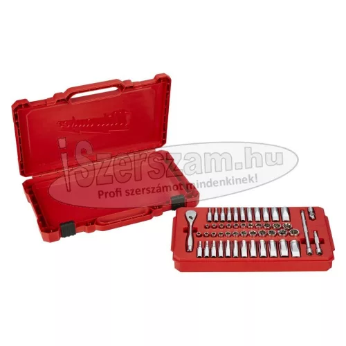 MILWAUKEE Dugókulcs készlet 1/4" 50 részes speciális FOUR-FLAT metrikus-colos 4932464944