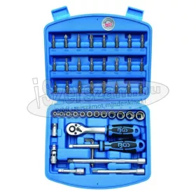   BGS TECHNIC Dugókulcs készlet 1/4" hatlapú 4-13mm+bithegyek 46 részes 2144
