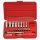 GENIUS TOOLS Dugókulcs készlet 1/4" hatlapú 5-13mm+hosszított 21 részes GS-221M