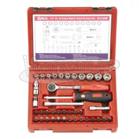   GENIUS TOOLS Dugókulcs készlet 1/4" hatlapú 5-14mm+bithegyek 40 részes EU-240M