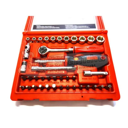GENIUS TOOLS Dugókulcs készlet 1/4" hatlapú 5-14mm+bithegyek 40 részes EU-240M