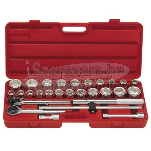 GENIUS TOOLS Dugókulcs készlet 3/4" 12 szögű metrikus+colos 28 részes TW-628MS