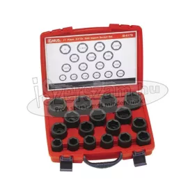   GENIUS TOOLS Légkulcsfej készlet 3/4" 17 részes colos 6 lapú rövid IS-617S