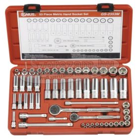   GENIUS TOOLS Dugókulcs készlet 1/4"-3/8" 4-19mm 53 részes 6 lapú GS-2353M