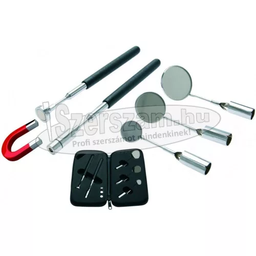 BGS TECHNIC Tükör 21+31+38mm cserélhető készlet+Ledes viágítás+mágneses kiszedő 3095