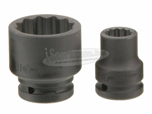 GENIUS TOOLS Légkulcsfej, gépi dugókulcsfej 3/4" 12 lapú, normál 52mm 655252