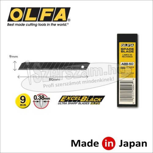 OLFA Penge tördelhető 9mm 50db fekete ABB-50