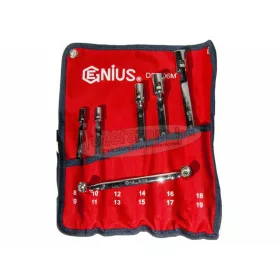   GENIUS TOOLS Dugókulcs készlet kettős csuklós 6 részes 8-19mm DF-506M