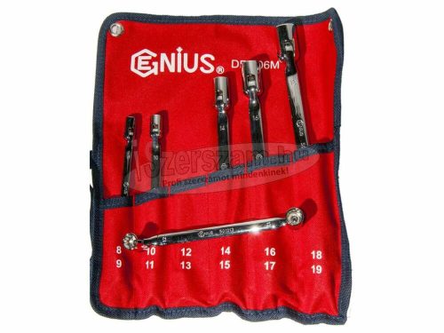 GENIUS TOOLS Dugókulcs készlet kettős csuklós 6 részes 8-19mm DF-506M