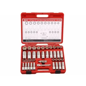   GENIUS TOOLS Dugókulcs crowafej készlet 1/2" hatlapú 40 részes DS-440M