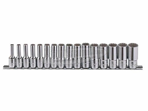 GENIUS TOOLS Dugókulcs crowafej készlet 3/8" 12 szögű 6-21mm hosszú 16 részes TW-316MD