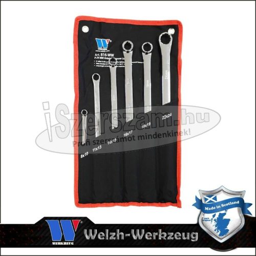 WELZH WERKZEUG Csillag-csillagkulcs készlet egyenes extra-hosszú 6 részes 8-24mm 816-WW