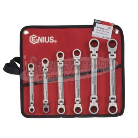   GENIUS TOOLS Csillag-csillag kulcskészlet, racsnis, csuklós 8-19mm 6 részes GW-7806M