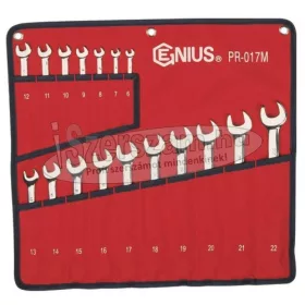   GENIUS TOOLS Csillag-villáskulcs készlet 6-22mm 17 részes polírozott-tükrös-fényes PR-017M