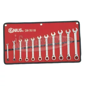   GENIUS TOOLS Csillag-villáskulcs racsnis készlet 11 részes 8-19mm fényes polírozott GW-7611M