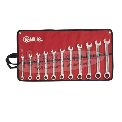 GENIUS TOOLS Csillag-villáskulcs racsnis készlet 11 részes 8-19mm mattított GW-7211M