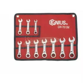   GENIUS TOOLS Csillag-villáskulcs racsnis készlet 10 részes 10-19mm rövid GW-7610M