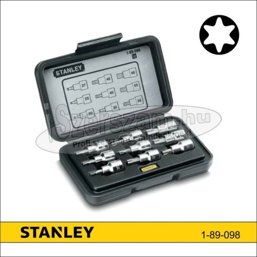 STANLEY Rátűzőkulcs crowa+bit készlet 1/2" T20-T60 TORX 9 részes 1-89-098