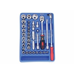   GENIUS TOOLS dugókulcs készlet 6 lapú normál 1/2" 37 részes MS-437M