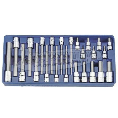 GENIUS TOOLS rátűzőkulcs készlet imbusz colos 3/8"+1/2" 24 részes 1/3 BS-3424H