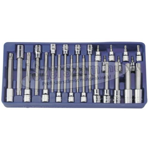 GENIUS TOOLS rátűzőkulcs készlet torx 3/8"+1/2" 24 részes 1/3 BS-3424T