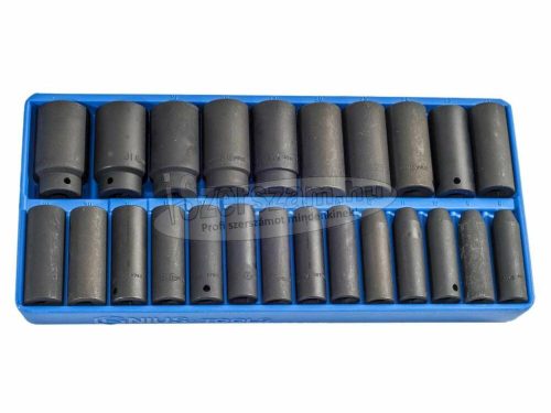 GENIUS TOOLS dugókulcs, gépi készlet 6 lapú hosszú 1/2" 24 részes DI-424M