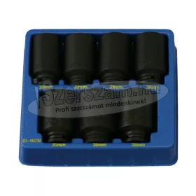   GENIUS TOOLS dugókulcs, gépi készlet 6 lapú hosszú 1/2" 7 részes 30-38mm DI-407M
