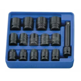   GENIUS TOOLS dugókulcs, gépi készlet 6 lapú normál 1/2" 15 részes IS-415M