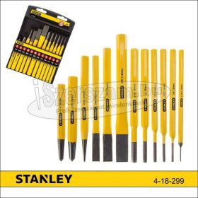   STANLEY Csapkiütő, laposvágó és pontozó készlet, 12 részes 4-18-299