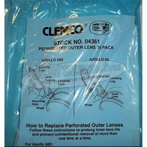 CLEMCO INTERNATIONAL Homokfúvó géphez védősisak Apollo 600 tartozék 25 részes kopófólia 04361I