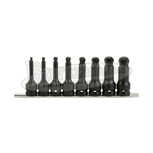 GENIUS TOOLS Légkulcs imbuszfej készlet 1/2" 5-19mm 8 részes gömbölyű WH-408MD