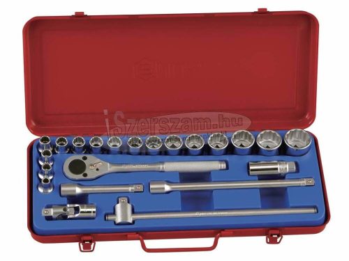 GENIUS TOOLS Dugókulcs készlet 1/2" 22 részes 8-32mm 12 szögű TW-422M1