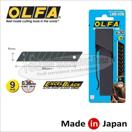 OLFA Penge tördelhető 18mm 30db fekete LBB-30B