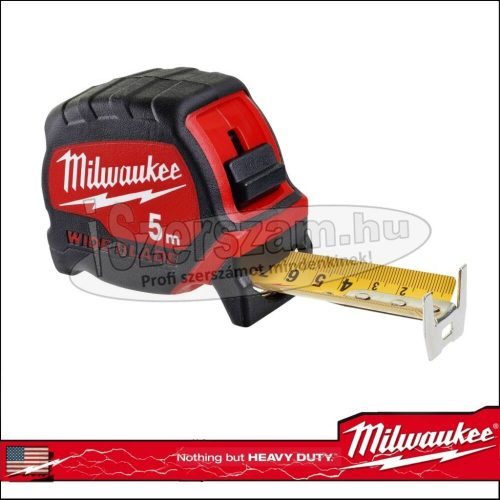 MILWAUKEE Mérőszalag 5m x 33mm gumírozott széles prémium 4932471815