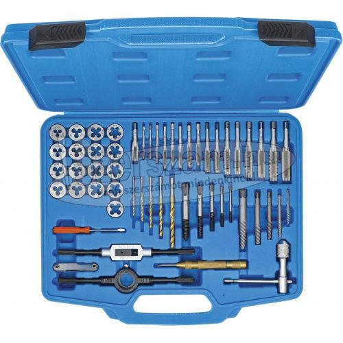 BGS TECHNIC Menetfúró, menetmetsző készlet colos UNC+UNF 2,18-11,50mm 56 részes 70105