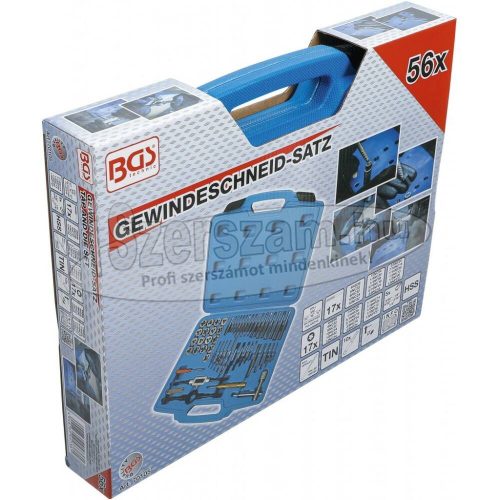 BGS TECHNIC Menetfúró, menetmetsző készlet colos UNC+UNF 2,18-11,50mm 56 részes 70105