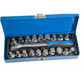   MLC-TOOLS Olajleeresztő kulcs készlet 20 részes - 3/8" MK6162