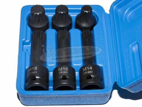 ELLIENT TOOLS Légkulcsfej készlet 1/2" XZN - Spline 6 részes M14-M16-M18 SW2501