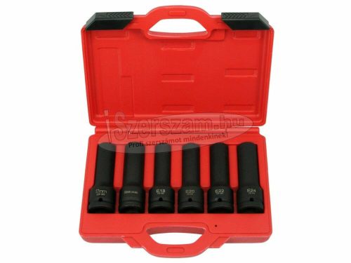 ELLIENT TOOLS Légkulcsfej készlet 3/4" 6 részes hosszú E18-E20-E22-E24 +12 szögű17-19mmAT8106A