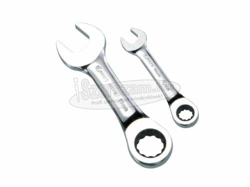 GENIUS TOOLS Csillag-villáskulcs racsnis rövid 19mm 760219